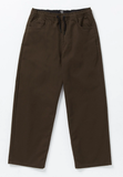 VOLCOM - FREAZY ELASTIC WAIST TROUSERS - DARK BROWN - (KIDS)