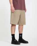 VOLCOM  - FREAZY LOOSE 22" ELASTICATED WAIST SHORT - Light Khaki