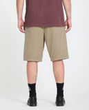 VOLCOM  - FREAZY LOOSE 22" ELASTICATED WAIST SHORT - Light Khaki