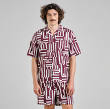 DEDICATED - SHIRT MARSTRAND LINES & STICKS FIG RED - Burgundy