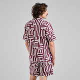 DEDICATED - SHIRT MARSTRAND LINES & STICKS FIG RED - Burgundy
