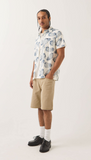 BRIXTON - CHARTER PRINT SHIRT - Off White Pineapple