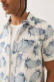 BRIXTON - CHARTER PRINT SHIRT - Off White Pineapple