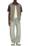 BRIXTON - CRU SHORT SLEEVE SHIRT - Classic Navy /Color Blocked