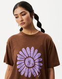 AFENDS - DAISY SLAY- OVERSIZED GRAPHIC T-SHIRT - TOFFEE