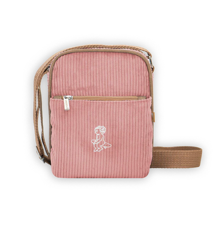 EMENTA - SQUARE IKON CORDUROY SHOULDER BAG - Salmon