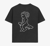 EMENTA - BIG IKON WASHET TEE - Black Washed