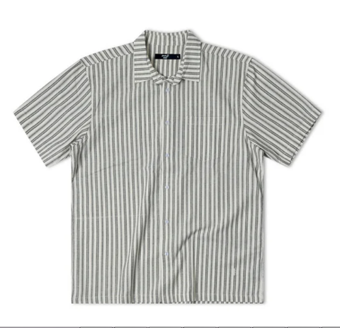 REYNOLDS STRIPED SS SHIRT // BONE GREEN