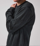 SCRAWL LS WAFFLE T-SHIRT - WASHED BLACK