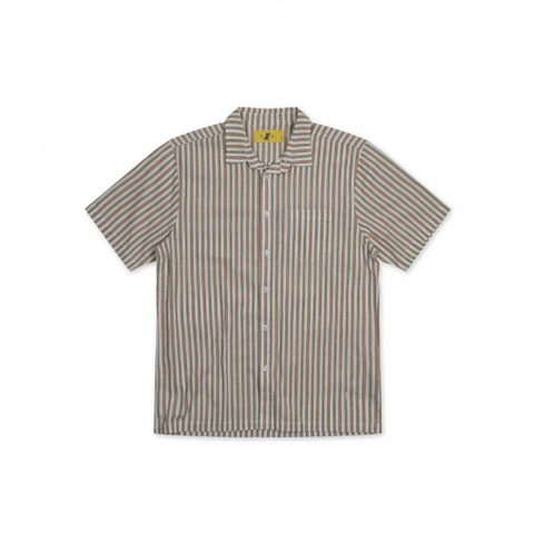 FORMER REYNOLDS STRIPED SS SHIRT - OCHRE