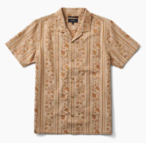 ROARK - Gonzo Camp Collar Organic Shirt - Sarda Almond