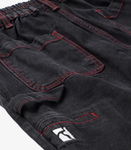 POETIC COLLECTIVE SCULPTOR PANT - BLACK DENIM WASH RED STITCHING