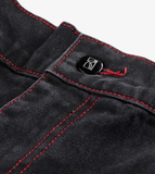 POETIC COLLECTIVE SCULPTOR PANT - BLACK DENIM WASH RED STITCHING