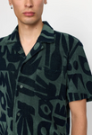 RVLT - TERRY SHORT-SLEEVED CUBAN SHIRT / 3185 - Dustgreen