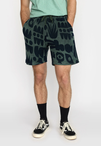 REVOLUTION - TERRY SHORTS / 4076 - DustGreen