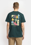 REVOLUTION - PRINTED T-SHIRT / 1423 FLO - DarkGreen