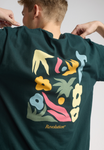 REVOLUTION - PRINTED T-SHIRT / 1423 FLO - DarkGreen