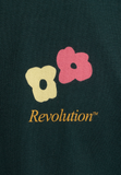 REVOLUTION - PRINTED T-SHIRT / 1423 FLO - DarkGreen
