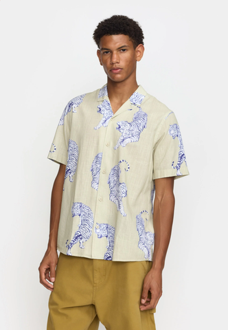 REVOLUTION - SHORT-SLEEVED CUBAN SHIRT / 3168 - Offwhite