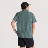 ROARK - BLESS UP TRAIL BUTTON UP SHIRT - Sage Green Stripe