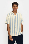 REVOLUTION - Short-sleeved Cuban Shirt / 3163 - Blue