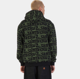SANTA CRUZ - PUNK WEB ZIP HOODIE - Black / Green Web