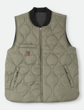 BRIXTON - BUILDERS ABRAHAM REVERSIBLE VEST -  Black/Olive Surplus