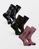 VOLCOM - PRINT MIXER SOCKS (3 PACK) - Multi