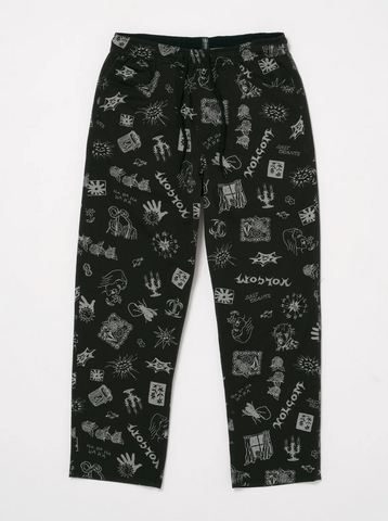 VOLCOM - KEUTCHI ELASTIC WAIST TROUSERS - Black