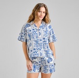 DEDICATED - SHIRT TORUP OCEAN SQUARES OAT - White