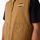DICKIES X THRASHER REVERSIBLE VEST - Brown Duck