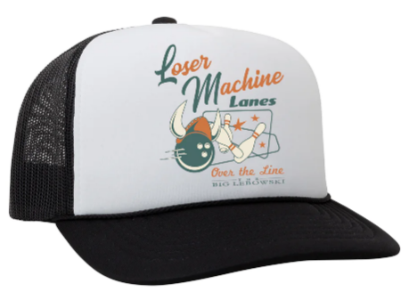 LOSER MACHINE - LOSER LANES TRUCKER HAT - BLACK/WHITE