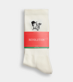 REVOLUTION - JAQUARD CREW SOCK 8925 COF - White