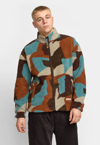 REVOLUTION - PRINTED TEDDY JACKET / 7023 - Brown