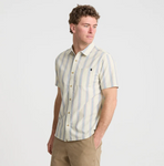 ROARK - JOURNEY SHORT SLEEVE BUTTON UP SHIRT - Stripe Seafoam