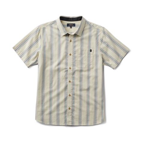 ROARK - JOURNEY SHORT SLEEVE BUTTON UP SHIRT - Stripe Seafoam