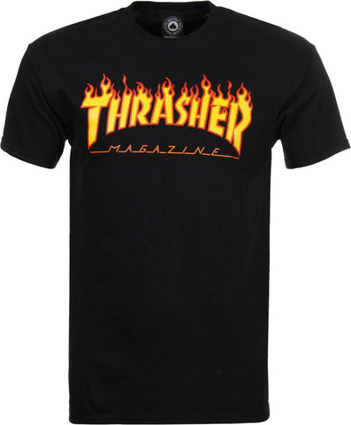 THRASHER Flame Logo Tee Black