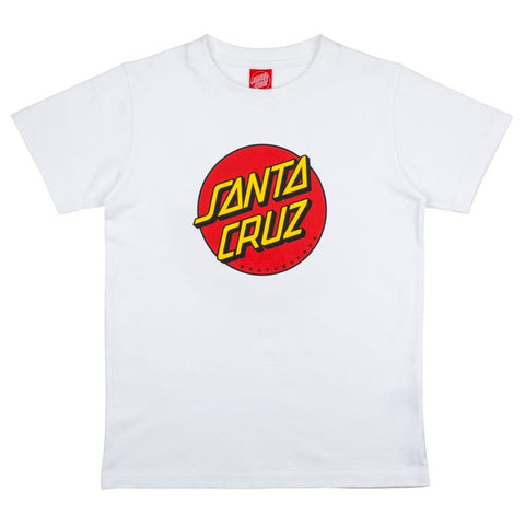 Santa Cruz Youth Classic Dot T-Shirt - White