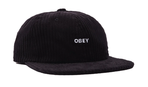 OBEY Label Cord 6 Panel Strapback - Black