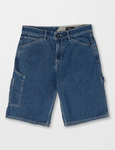 VOLCOM LABORED DENIM UTILITY SHORT - INDIGO RIDGE WASH