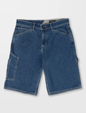 VOLCOM LABORED DENIM UTILITY SHORT - INDIGO RIDGE WASH