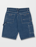 VOLCOM LABORED DENIM UTILITY SHORT - INDIGO RIDGE WASH