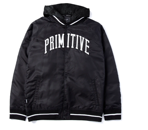 PRIMITIVE Collegiate Two Fer Varsity Jacket - Black