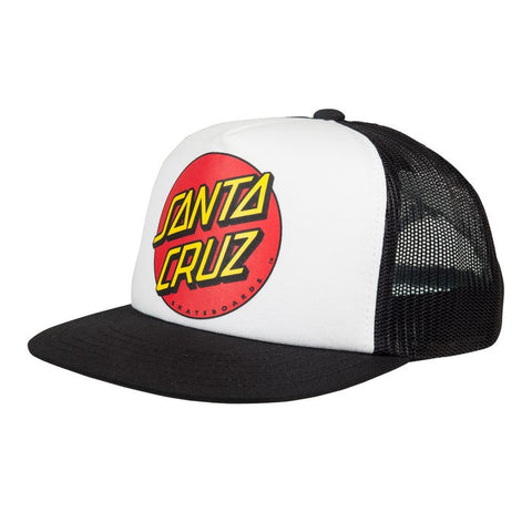 Santa Cruz Youth Classic Dot Snapback Cap - Black/White